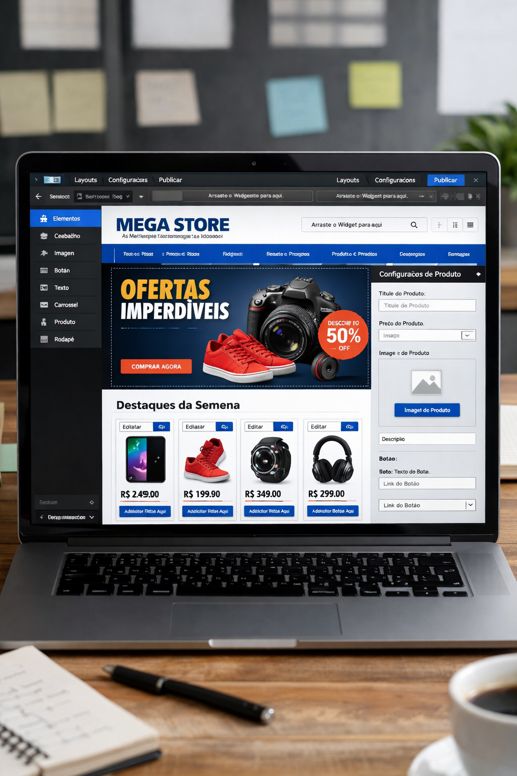 Layout de loja virtual